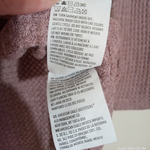 AEO soft and sexy plush scoop neck raglan waffle top women's size xsmall - Picture 7 of 8